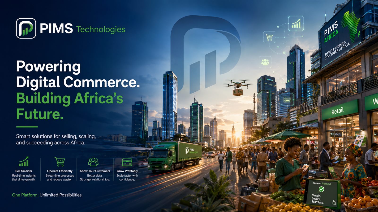 PIMS Technologies — Powering Digital Commerce. Building Africa's Future. Smart solutions for selling, scaling and succeeding across Africa.