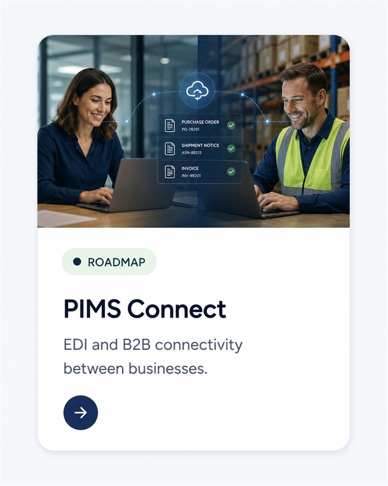 PIMS Connect — EDI and B2B connectivity between businesses. Roadmap.