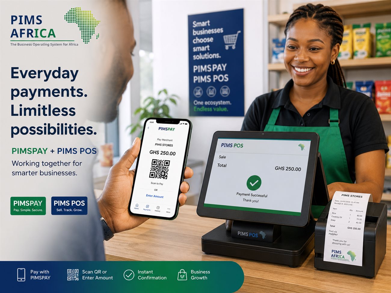 PIMS Pay and PIMS POS working together for everyday payments