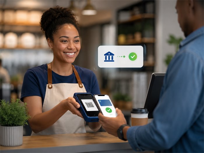 A merchant accepting payment, settled directly to the merchant